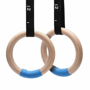 1 Pair Wood Gymnastics Rings with Adjustable Straps GYM Ring for Kids Adult Home Fitness Pull Up Strength Training 1