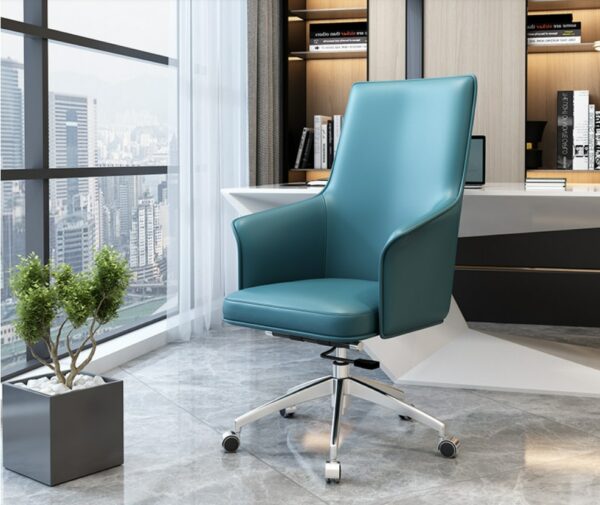 Nordic computer chair modern simple anchor lift rotating ergonomic back home comfortable office chair leather chair 4