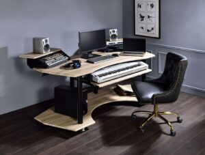 Eleazar Computer Desk, Natural Oak 92892 1