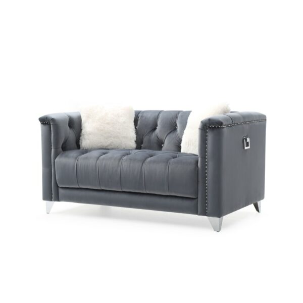 2pc Sofa and Loveseat Velvet living room modern sofa two-seater sofa with handles and tufted upholstery 34.00" x 81.00" x 30.00" 3