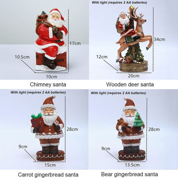 Christmas Statue Santa Claus Resin Christmas Sculptures For Living Room Ornaments For Home Office Desk Decoration Gingerbread 6