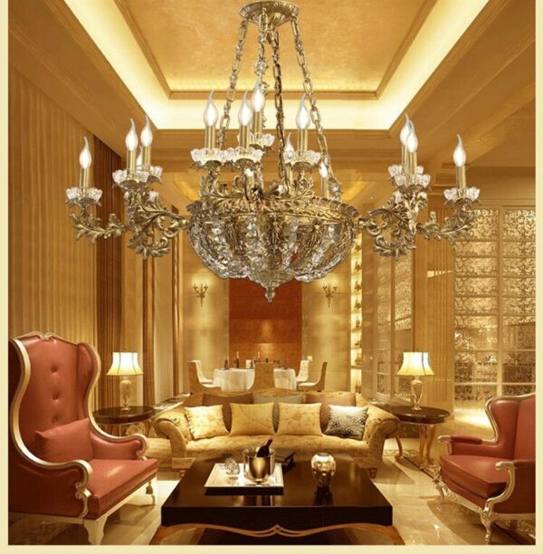 French style copper chandelier luxury creative bedroom living room dining room hotel villa high-end club chandelier 6