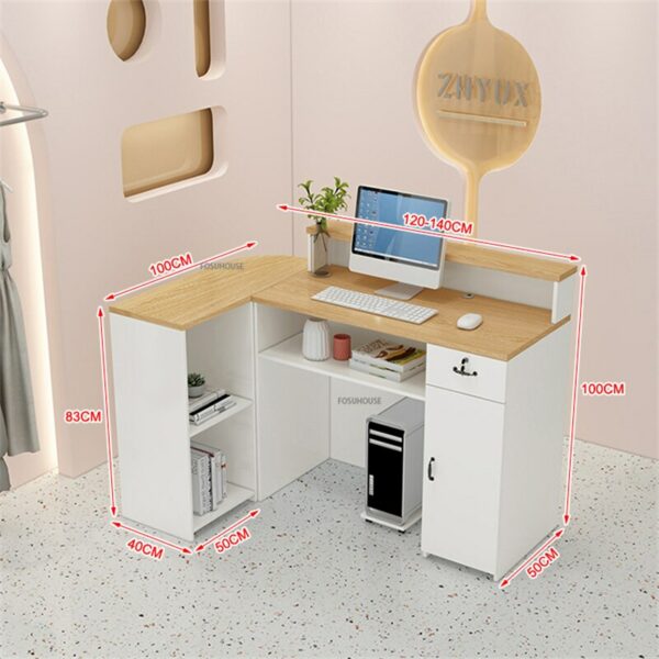 Modern Simple Women's Clothing Store Barber Shop Reception Counter Cashier Desk Commercial Furniture Company Front Office Tables 6