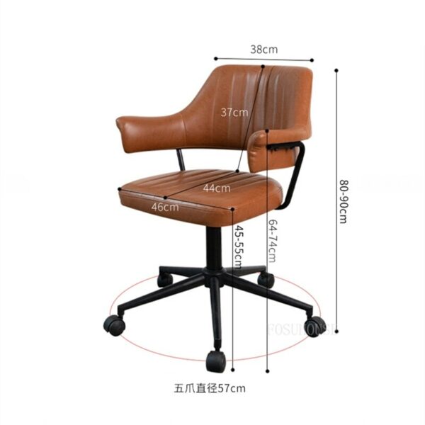 Computer Chair Home Comfortable Office Chair Leather Leisure Chaie Simple Desk Chair Backrest Leisure Office Chairs Gaming Chair 5