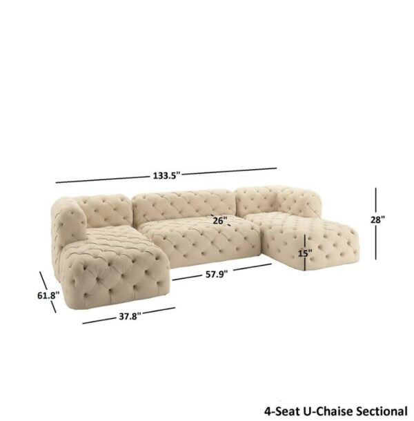 Living Room Sofa U-shape Sectional by iNSPIRE Q Artisan - 4-Seat U-Chaise Sectional 6