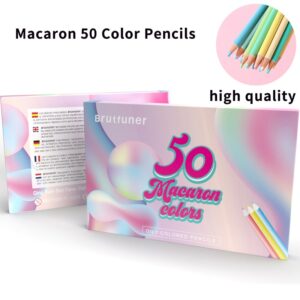 Brutfuner Macaron 50 Shades Oil-Based Colored Pencils Professional Pastel Drawing Comic Sketch Pencil Artist Grade Art Supplies 2