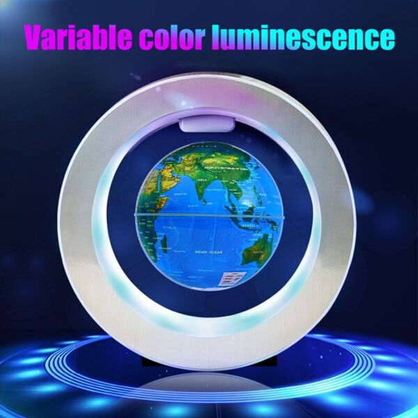 Round Led Globe Magnetic Floating Globe Geography Levitating Rotating Night Lamp World Map School Office Supply Gift Home Decor 2