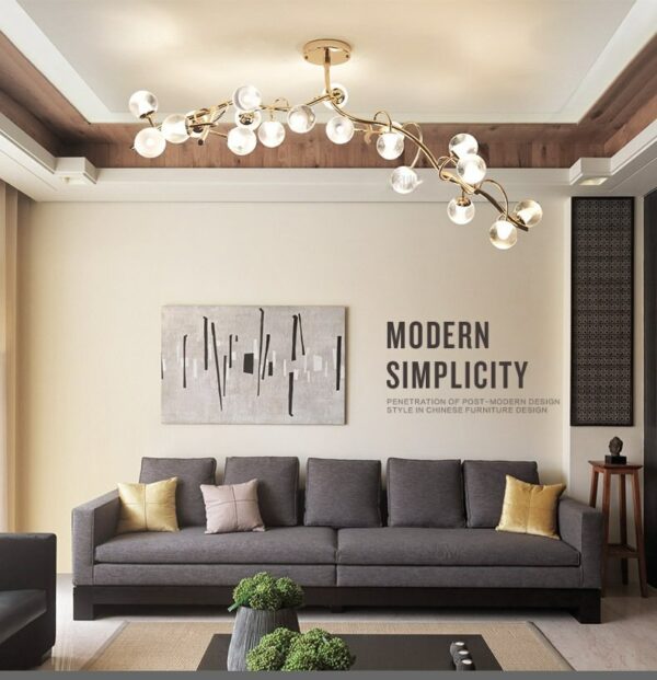 Nordic Minimalist Chandelier Lighting Living Room Modern Creative Art Restaurant Bar LED Personalized Villa Chandeliers Lamps 2