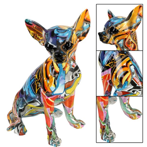 Resin Crafts Simple Creative Painted Graffiti Color Dog Decorations Home Wine Cabinet Office Living Room Decorations 6