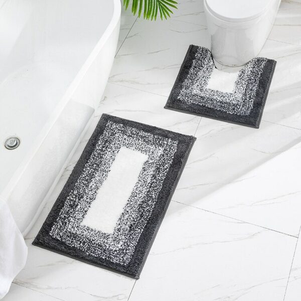 Gradient Color Bathroom Mat Modern Anti-skid Toilet Rugs Set Rectangle U Shape Doormat For Bath Capets Microfiber 50x80 50X50cm 6