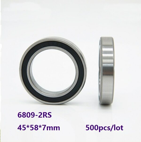 500pcs/lot 6809-2RS 6809RS 6809 2RS High Quality Double rubber cover 45*58*7mm Thin Wall Deep Groove Ball bearing 45×58×7mm 1