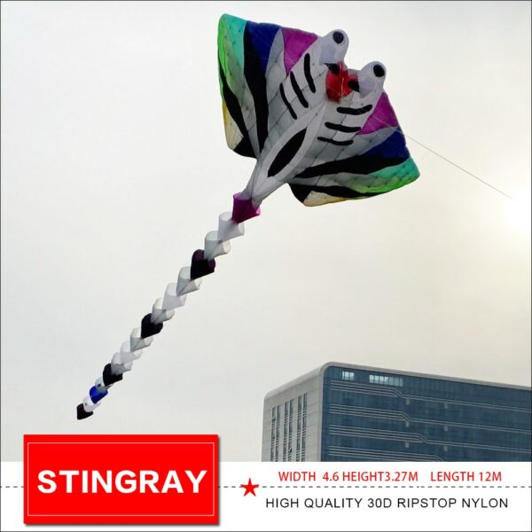 new arrival 12m Stingray soft infltable kite pilot kite 4.6*3.27m 6