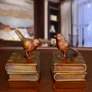 a Pair Creative Synthetic Resin Bookend Shelf birds Bookend Holder Office Supplies Home Decoration Book Stand 2