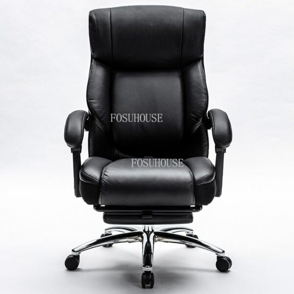 Boss Business Lifting Swivel Office Chairs Reclining Bedroom Dormitory Backrest Armchair Leather Hotel Front Desk Computer Chair 1