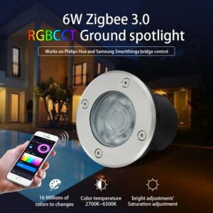 Zigbee 3.0 Outdoor 6W LED Buried Garden Lights Deck Lights Lawn Pathway Lights Landscape IP67 DC24V for Pool Garden Patio Decor 1