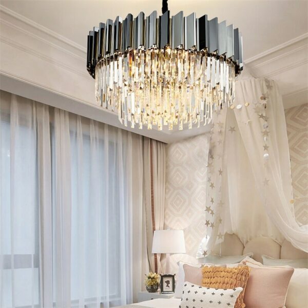 WPD Pendant Light Postmodern Double Crystal LED Lamp Luxury Fixture for Home Dining Living Room 4