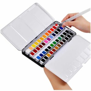 Professional 12/24/36/48 Colors Solid Watercolor Paints Set With Paintbrush Water color Pigment Set Acuarelas Verf Art Supplies 1