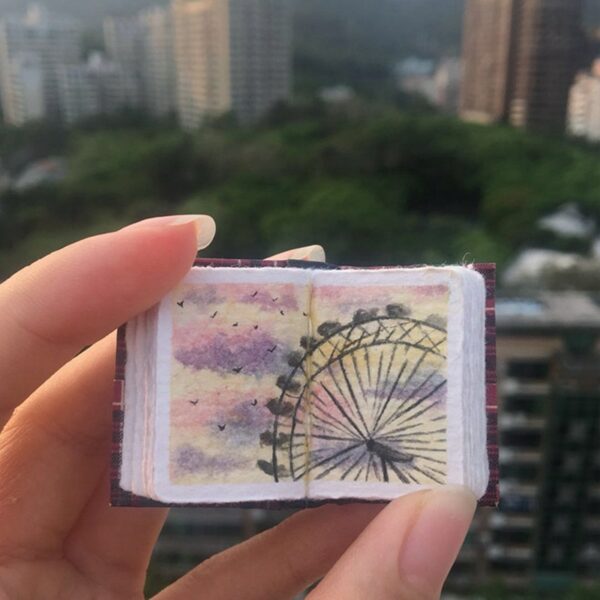 Handmade Mini 3.5cm Baohong Watercolor Paper 200g 100% Coton 22 Sheets Portable Travel Water Color Painting Book Art Supplies 1