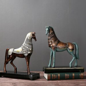 Home Decoration Imitation War Horse Sculpture Living Room Decoration Statue Antique Figurine Office Decoration Furnishings Gifts 1