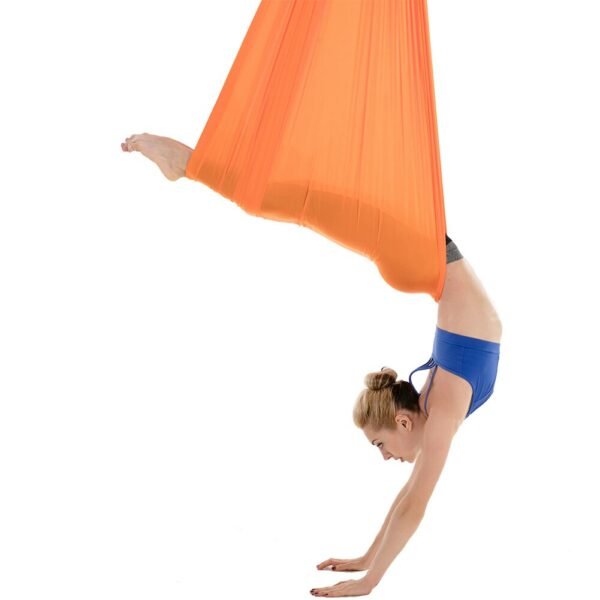 Aerial Yoga Hammock Elastic Nylon Yoga Training Belt Anti-Gravity Yoga Swing for Body Building Pilates Workout Fitness 4*2.8m 5