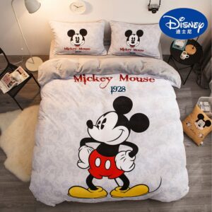 Disney winter cartoon Mickey flannel double-sided fleece cute princess style four-piece comfortable children's bedding 1