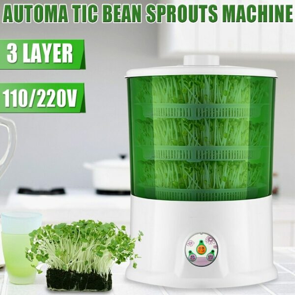 3-Layer 220V Multifunctional Electric Bean Sprouts Machine Healthy DIY Bean Sprouts Cultivation Seeds Growing Machine 2