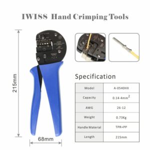 A-0540HX Ratchet Crimping Tools AWG 26-12 Harting Han C,Han D,Han-E Contact or Connectors with Locator Hand Crimper Tool 2