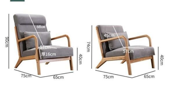 Formwell 26'' Wide Armchair Mid-Century Retro Modern Accent Chair Lounge Club Chair Sofa Chair solid wood frame, waist pillow 6