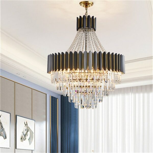 Hongcui Crystal Pendant Light Postmodern Luxury Chandelier LED Decorative For Home Dining Living Room 3