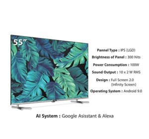 55inches android 9.0 tv system smart tv board lcd 4k UHD LED TV 2