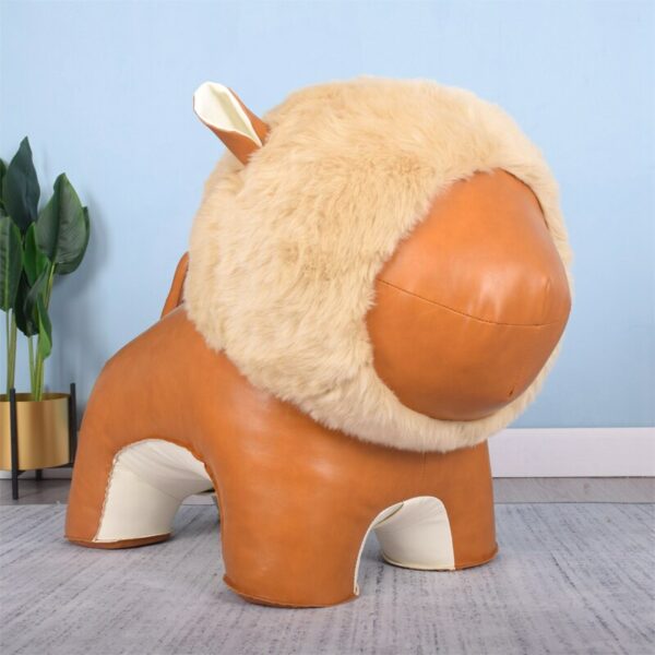 LARGE LION STOOL Microfiber Leather Surface A Special Furniture For Your Home Decoration 5