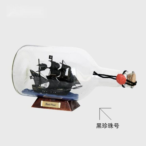 Black Pearl Pirates Of The Caribbean Boat Ship In The Bottle Boat In The Glass Drifting Bottle Creative Crafts Home Office Decor 2