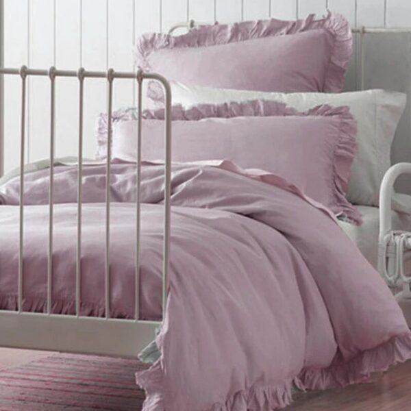 100% Linen Bedding Set Gray Purple Pink Color King Queen Size Flat Sheet Duvet Cover Pillowcases 4 pieces set on sale 2