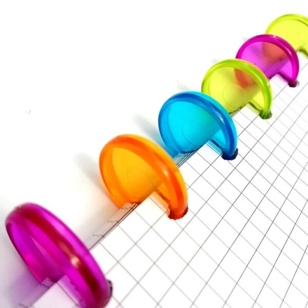 500pcs New Mushroom Hole Colorful 20MM Inside Diameter Plastic Loose Leaf Book Binder Hinged Ring Keychain Album Scrapbook Craft 1