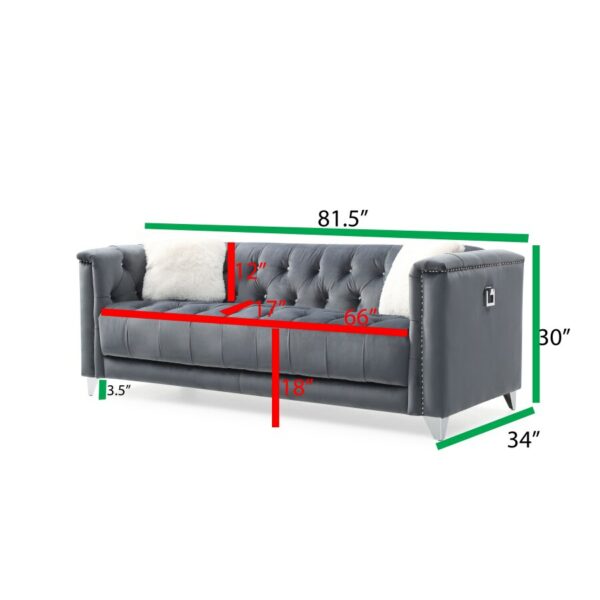 2pc Sofa and Loveseat Velvet living room modern sofa two-seater sofa with handles and tufted upholstery 34.00" x 81.00" x 30.00" 5