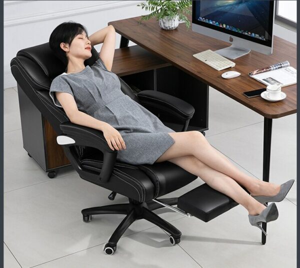 Computer chair home office chair back leather boss chair comfortable to sit down massage lunch chair 4