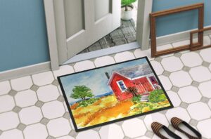 Old Red Cottage House at the lake or Beach Door Mat Indoor Rug or Outdoor Welcom