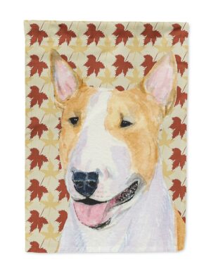 Carolines Treasures SS4360-FLAG-PARENT Bull Terrier Fall Leaves Portrait Flag