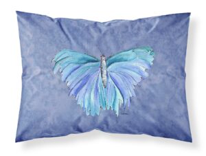 Butterfly on Slate Blue Moisture wicking Fabric standard pillowcase