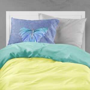 Butterfly on Slate Blue Moisture wicking Fabric standard pillowcase