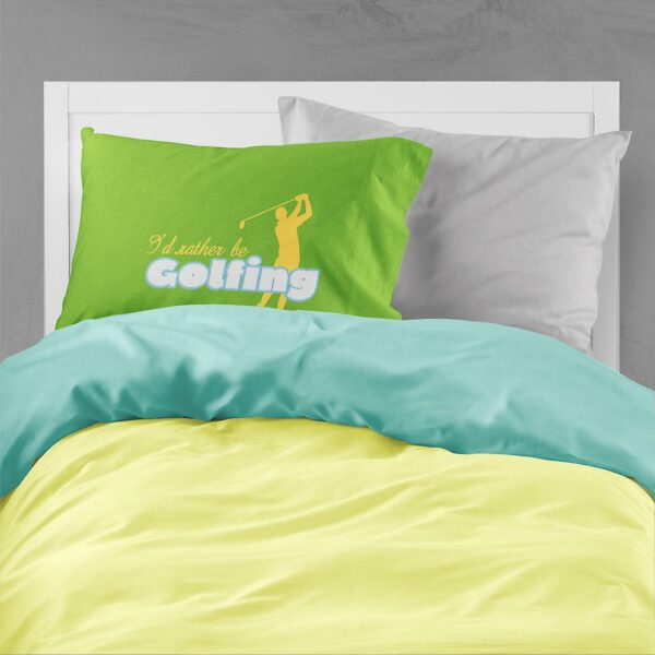 I'd rather be Golfing Man on Green Moisture wicking Fabric standard pillowcase