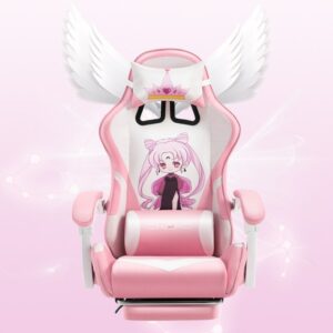 Upgraded Latex Computer Chair Pink Cartoon Live Gaming Chair Multifunctional Adjustable Home Comfortable Sofa Recliner 1