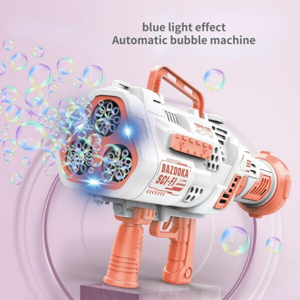 Bubble Gun Rocket 24 Hole Soap Bubble Machine Gun Shaped Automatic Blower Charging with Light Toys Childrens Day Gift Bubble Gun 3