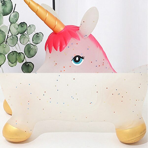 Cute Unicorn Inflatable Ride on Animal Toys Jumping Horse Bouncy Sports Games for Kids Baby Children's Day Gift 5