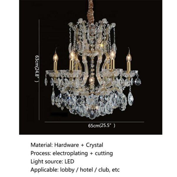 WPD European Style Chandelier Lamp Luxury LED Candle Pendant Lighting Fixtures for Home Decoration Villa Hall 5