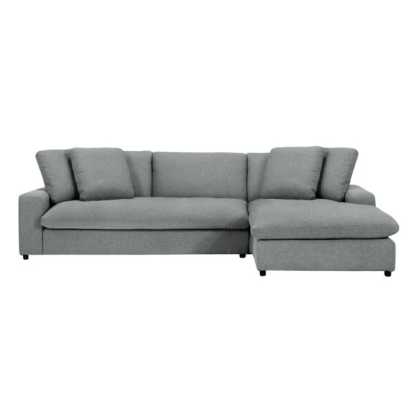 Ultra-comfortable L-shaped sectional sofa right-hand facing, modern minimalist design, including sofa and chaise longue, large 2