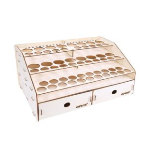 3 Layers Wooden Pigment Bottle Drawer Drawing Storage Organizer Color Paint Ink Brush Stand Rack Modular Holder 80 Holes 3