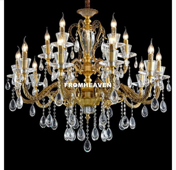 Free Shipping Crystal chandelier For Living Room Bronze Chandelier Decoration Modern Chandeliers Lighting Kitchen Hanging Lamp 5