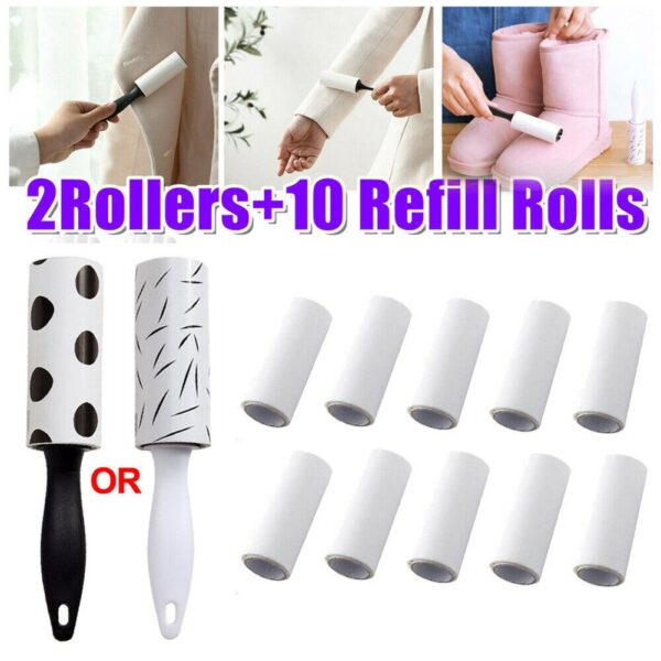 Tearable Roll Paper Sticky Roller Dust Wiper With Refills Sticky Remover Pet Dog Hair Clothes Sofa Dust Cleaning Brush Tool 4