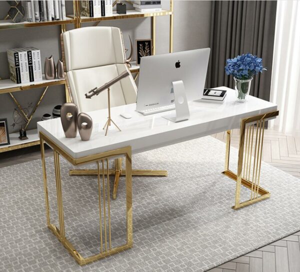 Modern light luxury desk Nordic stainless steel computer desk simple modern desk home study writing desk 3